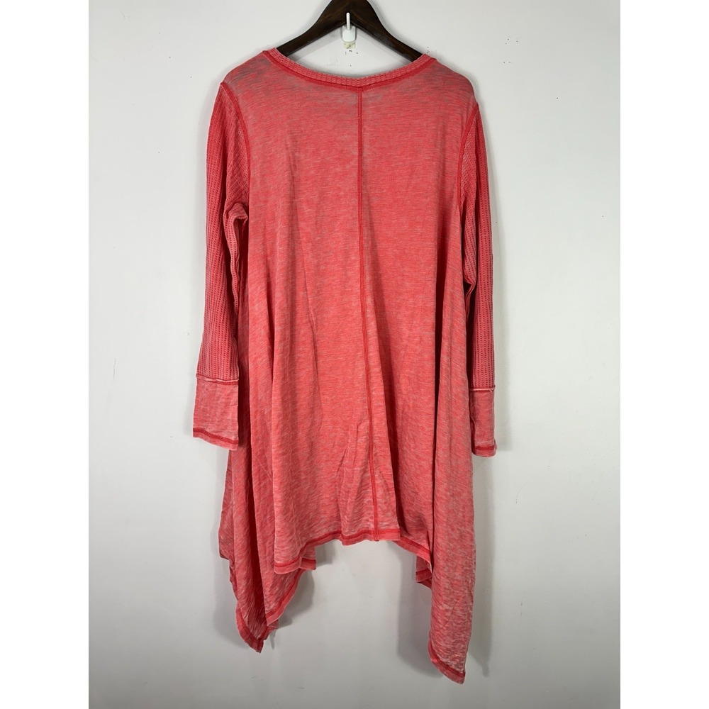 Deborah Glassman DG Waffle Knit Tunic Top XL Lagenlook Asymmetrical‎ Sharkbite - Picture 2 of 9